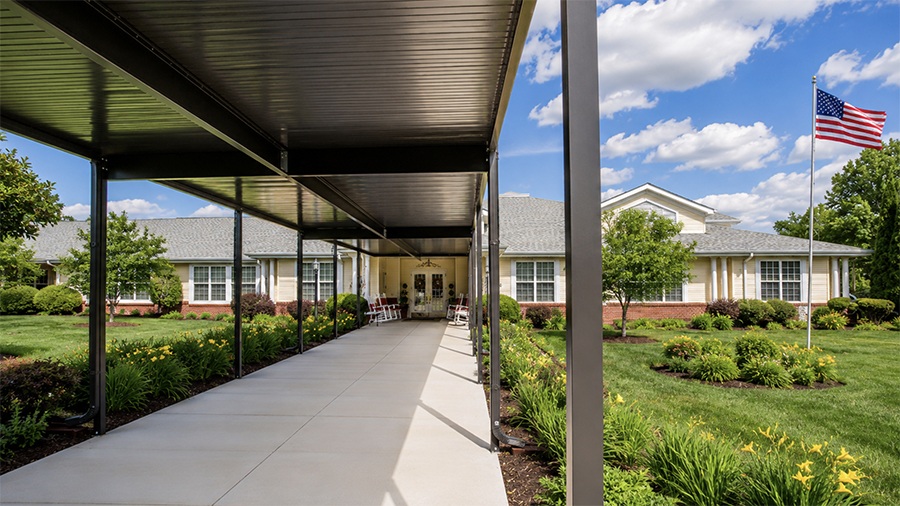 Front Entrance at American House Bristol Assisted Living and Memory Care Facility in Bristol, TN