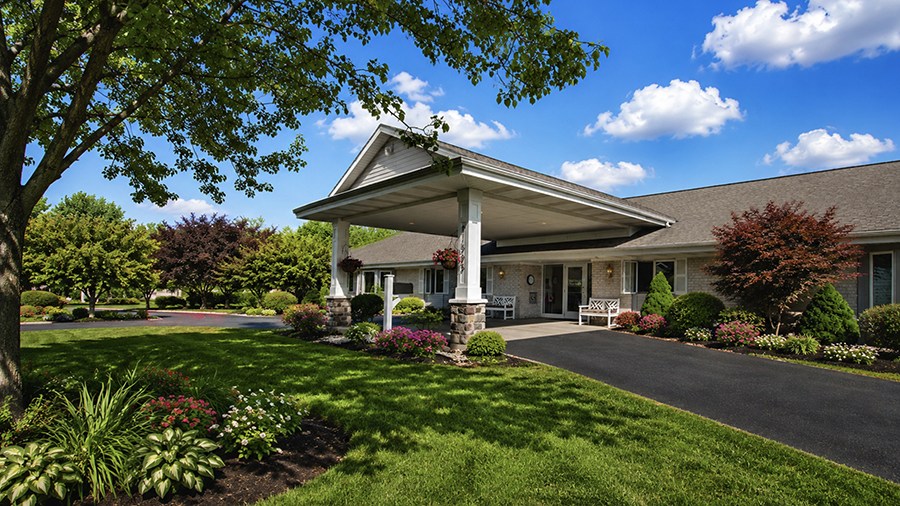 Front entrance and carport at American House Spring Lake in Western Michigan