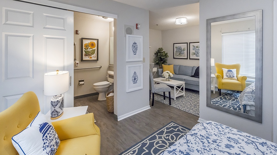 Studio apartment at American House Lebanon memory care and assisted living facility in Lebanon, TN