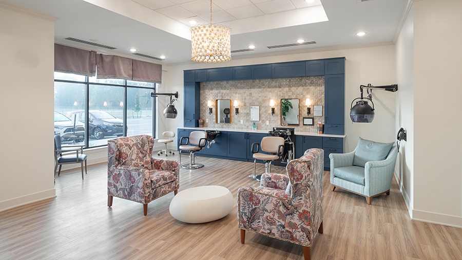 Beauty salon at American House Meridian Township, a senior living community