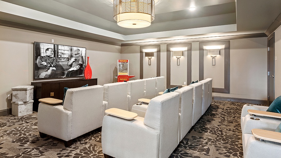 Theater at American House Somerset assisted living and memory care facility in Troy, MI