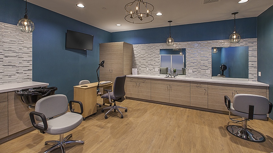 Beauty salon at American House Lakeshore senior living and memory care facility in Roseville, MI