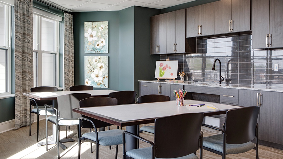 Activity and art studio at American House Town and Country memory care and assisted living facility in Town and Country, MO
