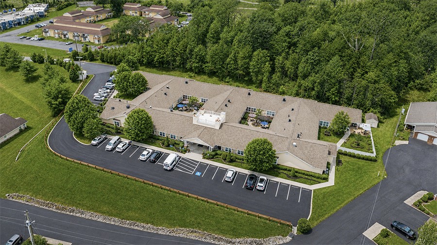 Aerial view of American House Kingsport Assisted Living and Memory care facility in Kingsport, TN