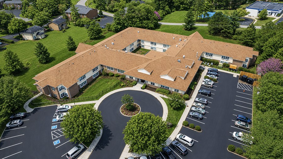 Aerial view of American House West Knoxville assisted living and memory care facility