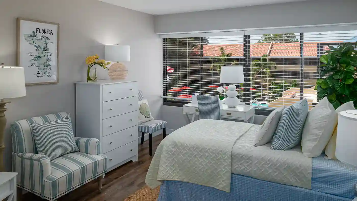 Model Bedroom at American House Sarasota Senior Living Community