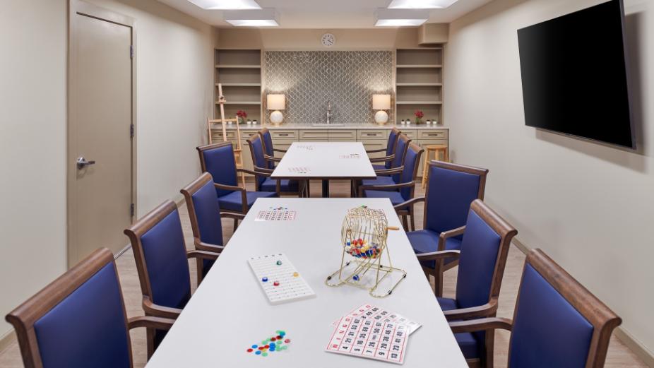 Activity Room at American House Village at Bloomfield senior living community
