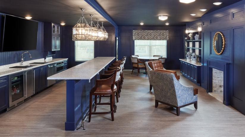 Bistro lounge at American House Village at Bloomfield Senior Living Facility adsf