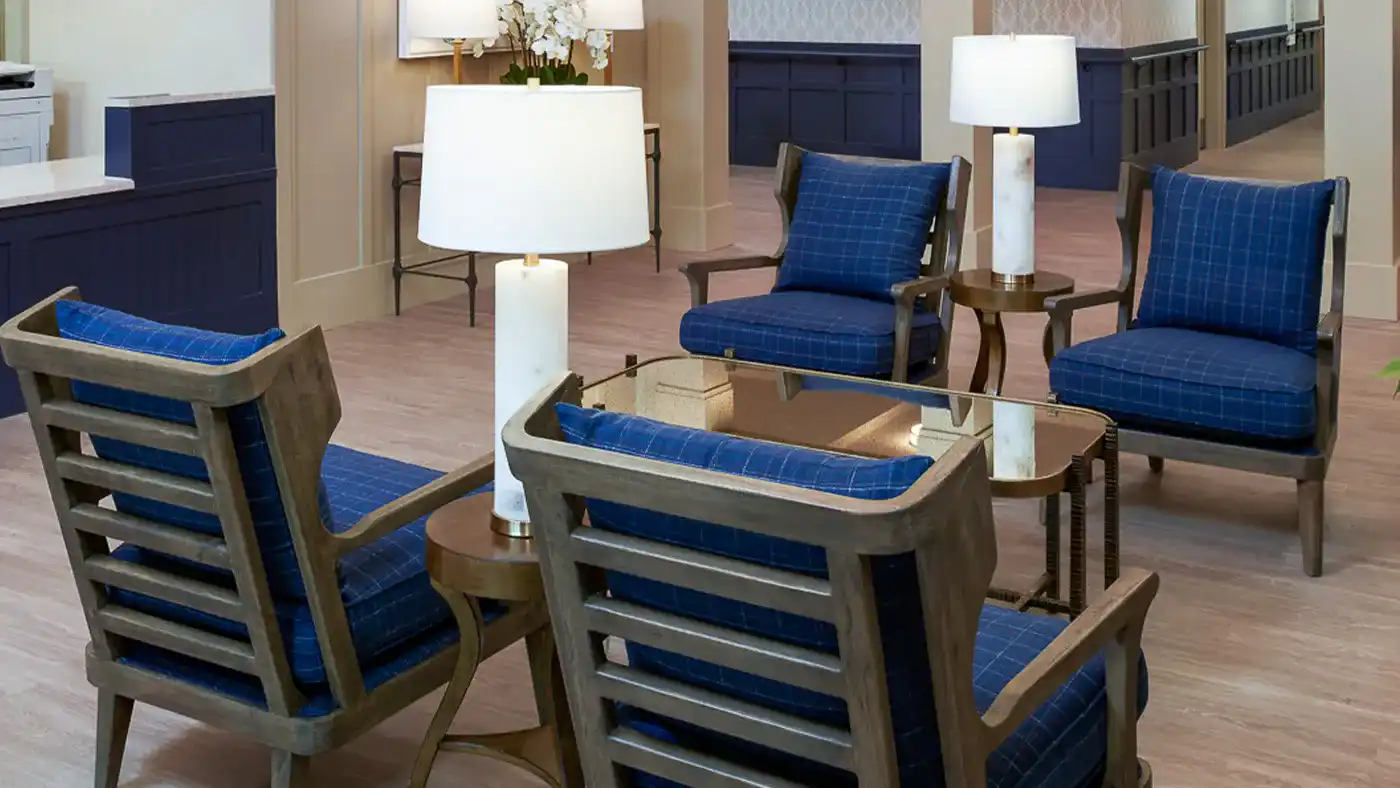 Cozy Lounge at American House Village at Bloomfield Senior Living Community