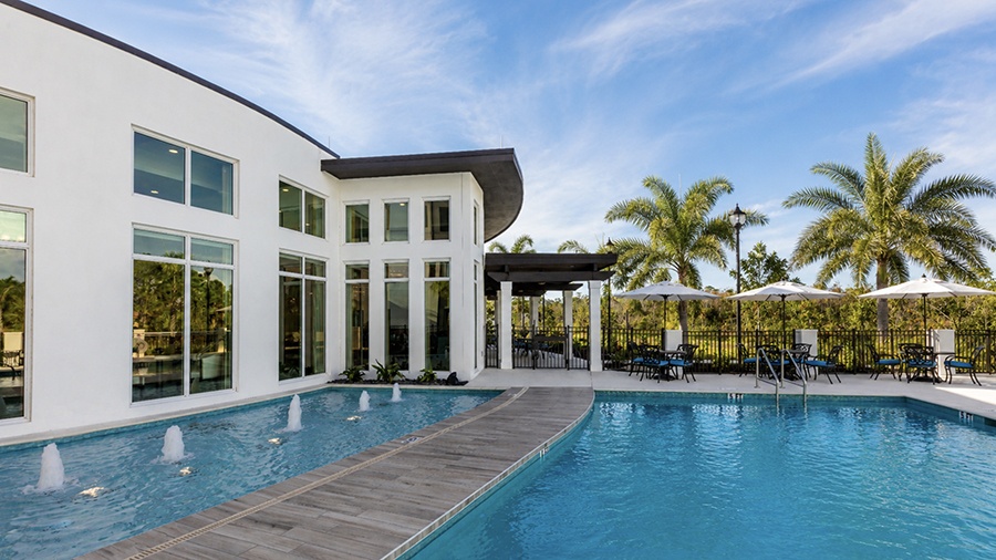 Pool at American House Naples assisted living and memory care facility
