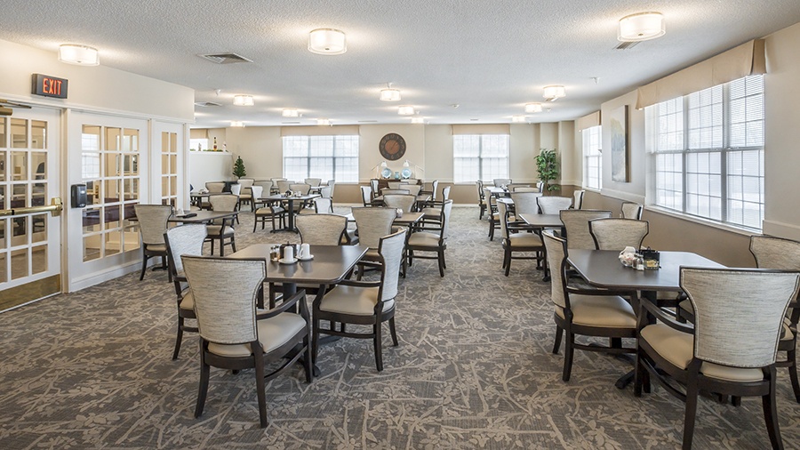 Dining room at American House Johnson City Assisted Living and Memory care facility in Johnson City, TN