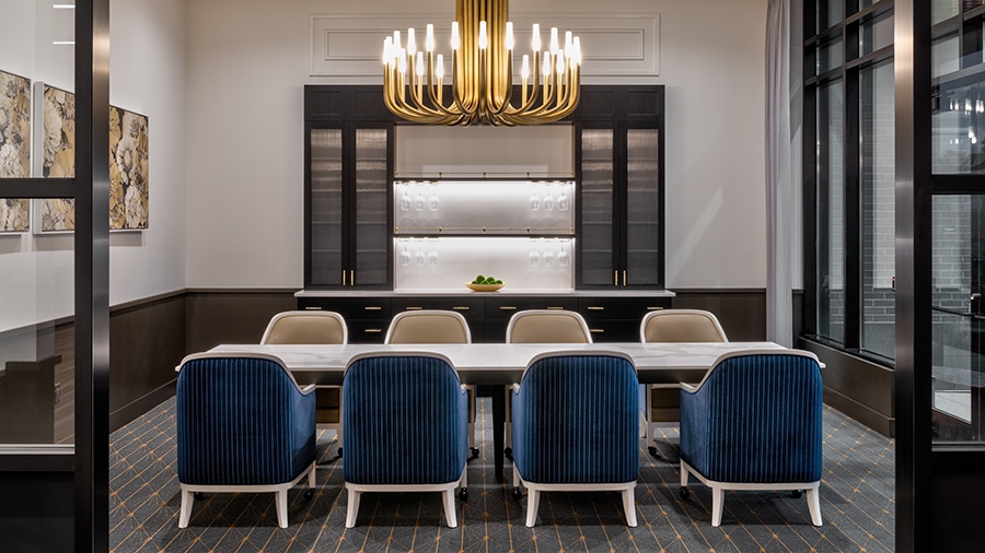 Private Dining room at American House Oak Park, a luxury retirement home in Oak Park, Illinois