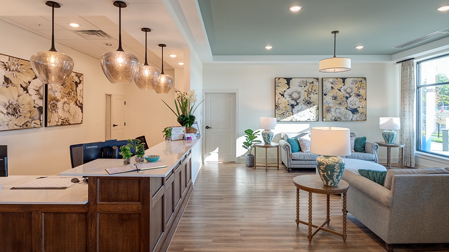 Front Desk at American House Meridian Township, a senior living community