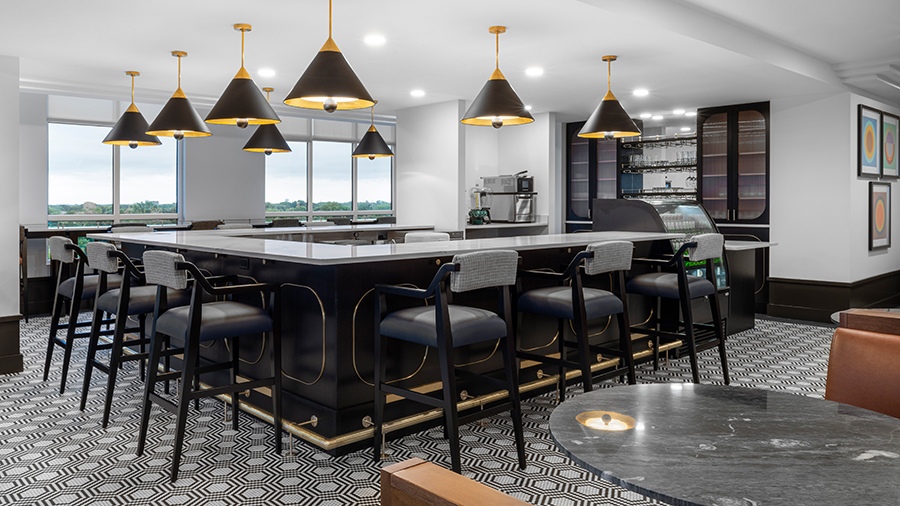 Top floor bistro at American House Oak Park, a luxury retirement home in Oak Park, Illinois