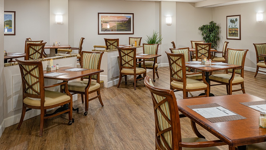 Dining Room with View at American House Sarasota Senior Living Community