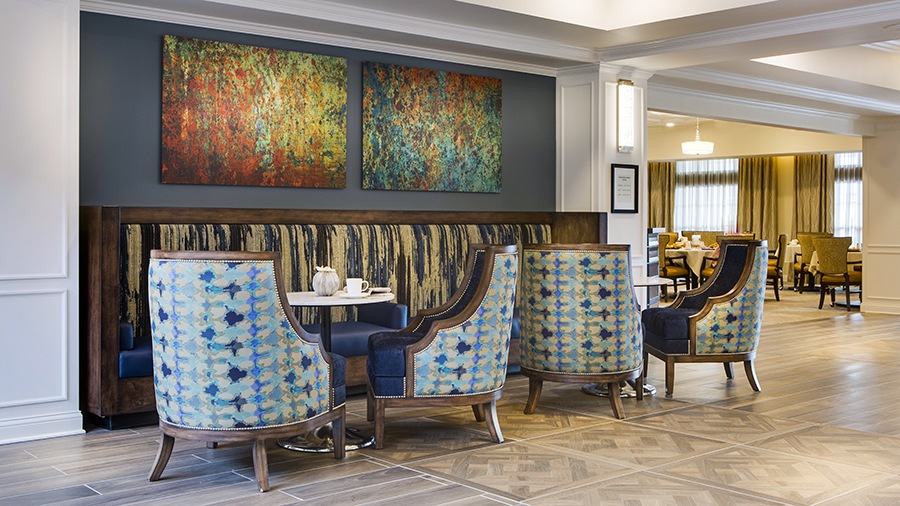 Cozy bistro at American House Burlington Creek Assisted Living and Memory Care Facility in Kansas City, MO
