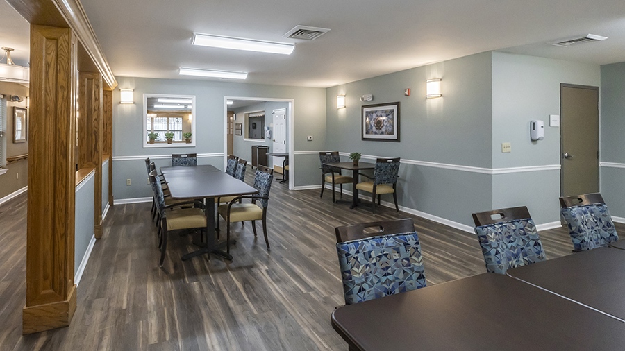 Activities room at American House Lebanon memory care and assisted living facility in Lebanon, TN