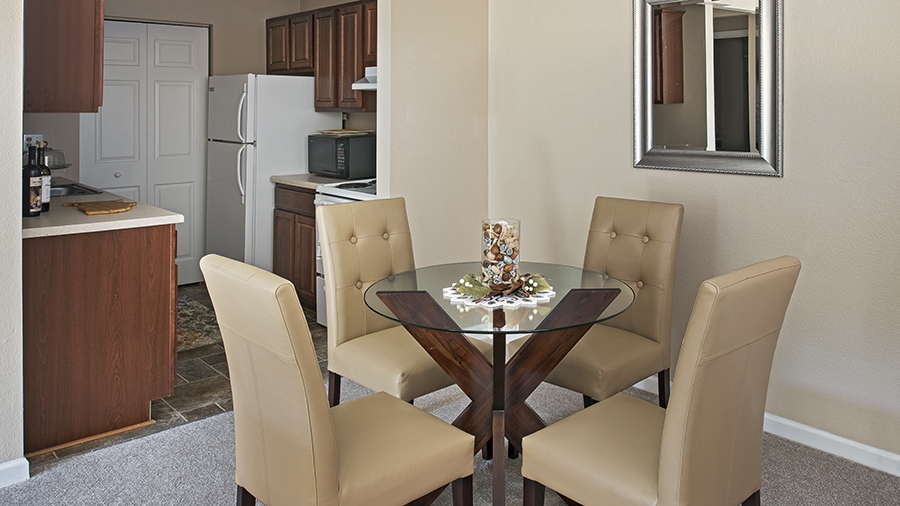 Kitchen in an apartment at American House Sterling Meadows in South Sterling Heights, MI