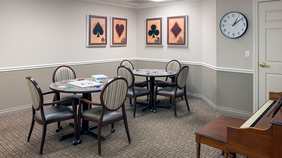 Game Room at American House Sterling Woods Senior Living Community in Sterling Heights