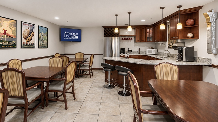 Pub at American House The Palms senior living community in North Fort Myers, FL