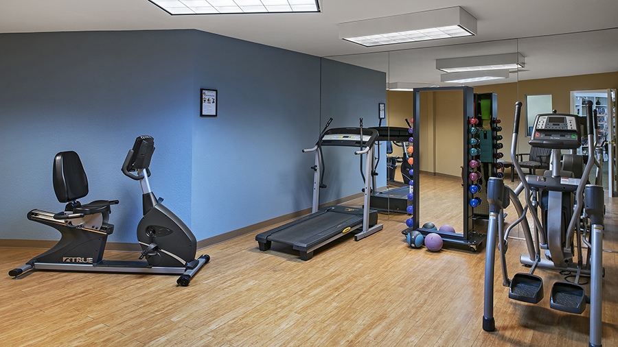 Fitness center at American House Milford, a senior living facility in Oakland County, MI