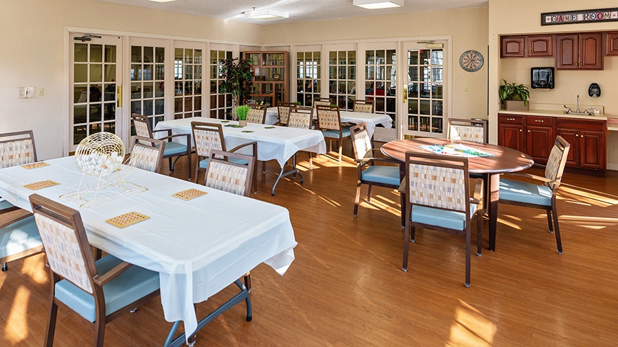 Activity room at American House Murfreesboro Assisted Living and Memory care facility in Murfreesboro, TN