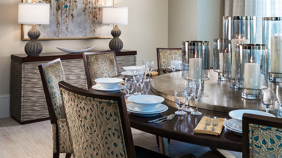 Private dining room at American House Naples Assisted Living and Memory care facility in Naples, FL