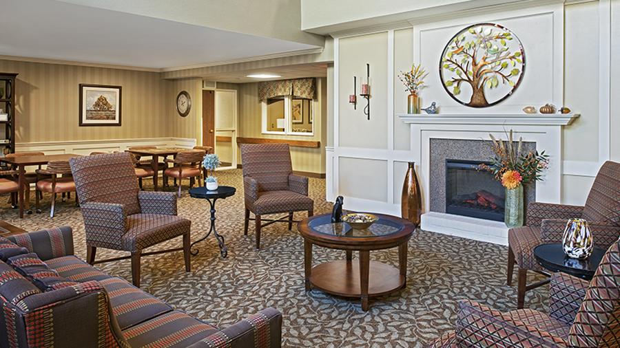 Lobby at American House Carpenter independent and assisted senior living facility
