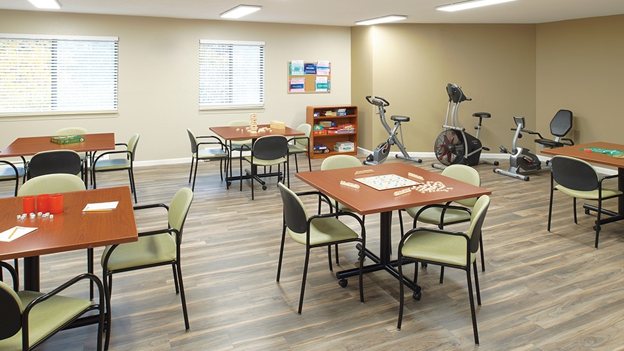 Activities and fitness center at American House Grand Blanc assisted living community