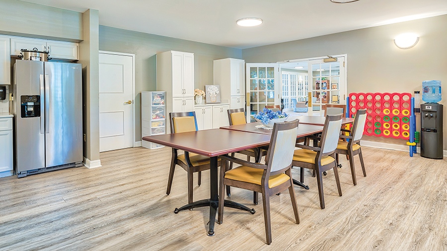 Activity room at American House Hendersonville Assisted Living and Memory Care Facility