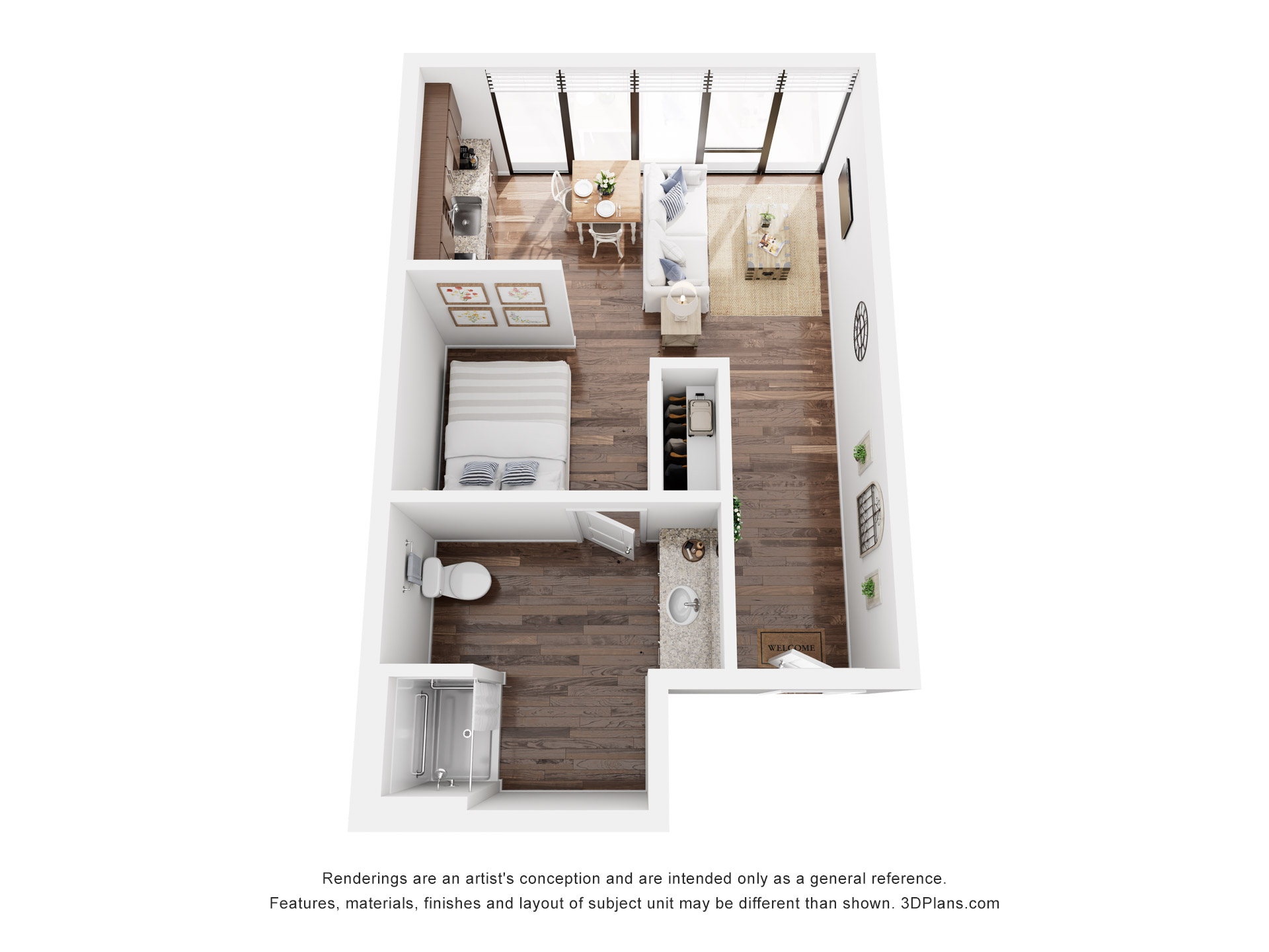 Assisted Living studio floor plan at American House St. Anthony's