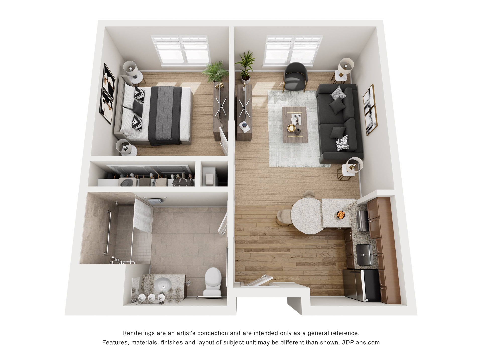 Floor Plan at American House Wesley Chapel 1 Bedroom Bungalow Assisted Living Unit