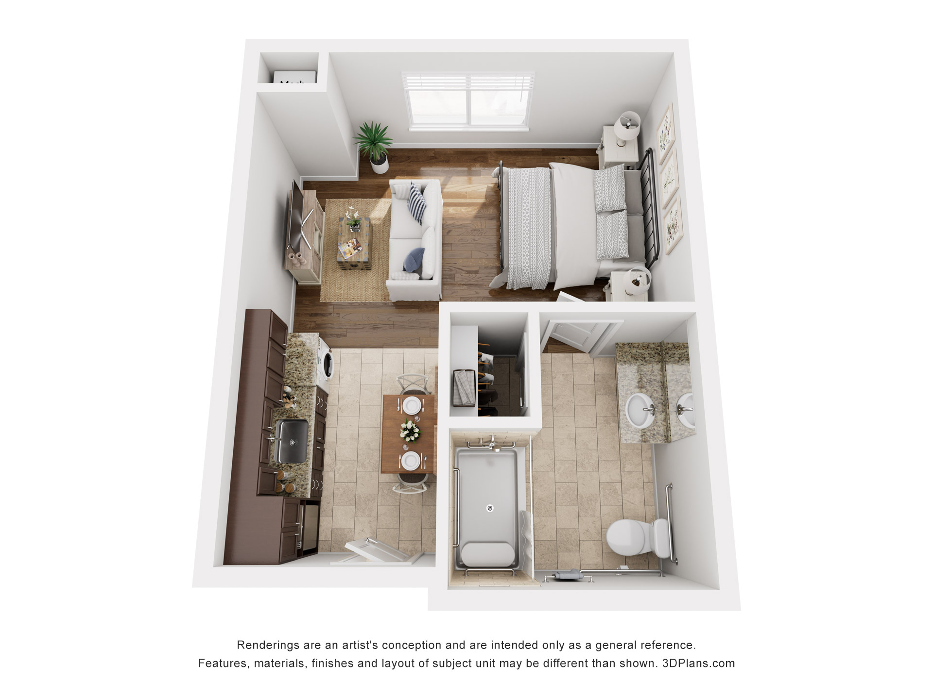 Studio Assisted Living floor plan at American House Naples