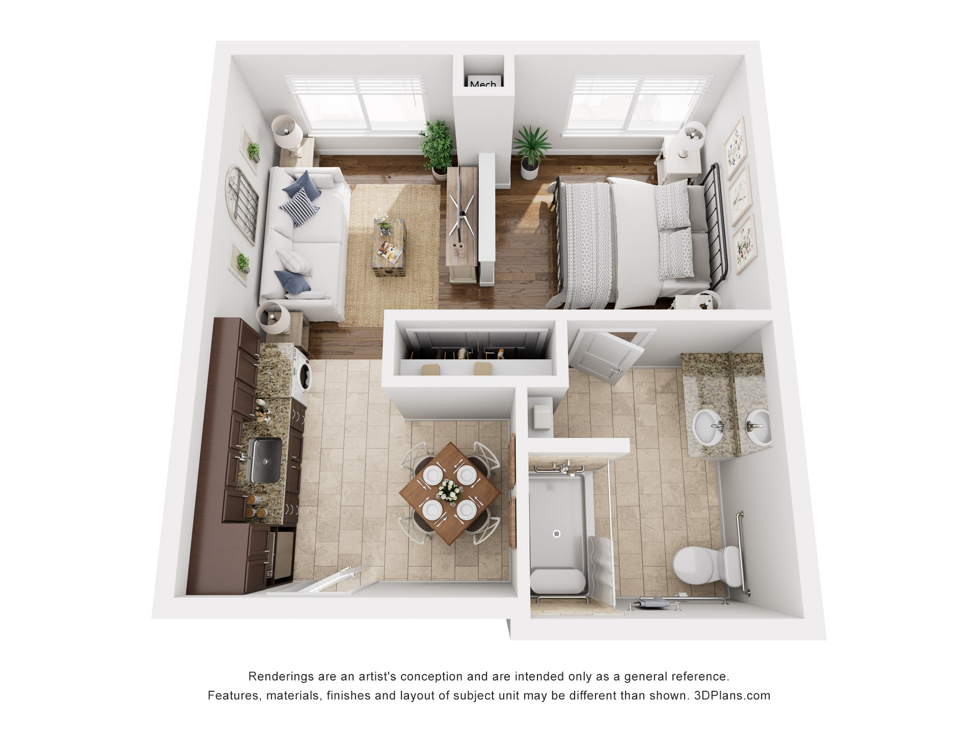 Deluxe Studio Assisted Living floor plan American House Naples