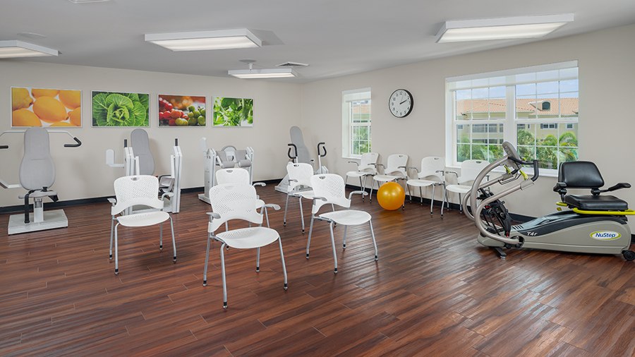 Fitness and wellness center at American House Bonita Springs assisted living and memory care facility