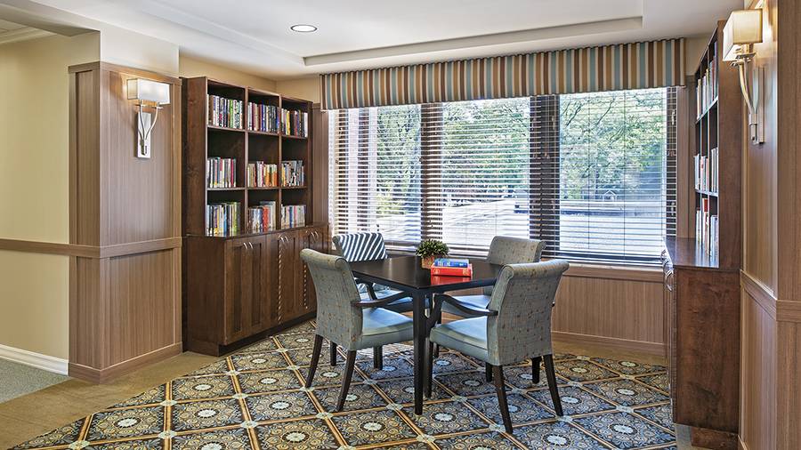 Activities room at American House Grosse Pointe Cottage Senior Living Facility