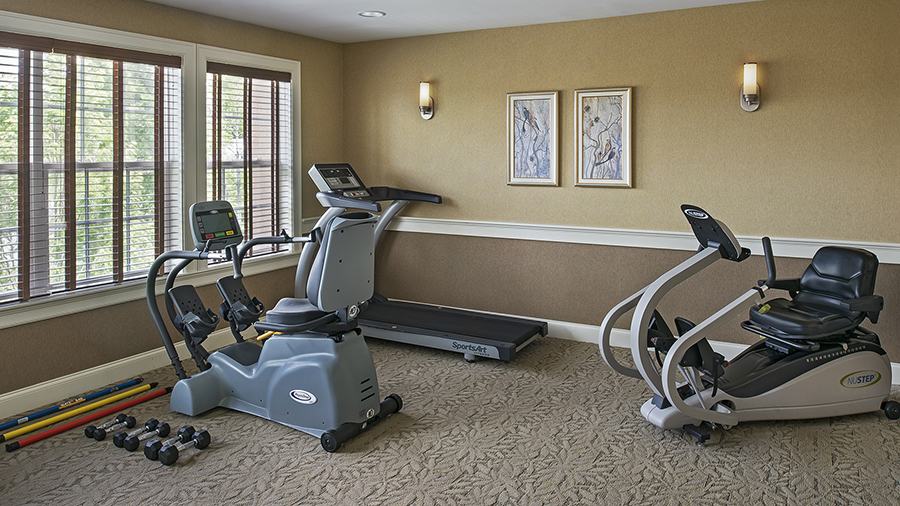 Fitness center at American House Keene senior living community in Keene, NH