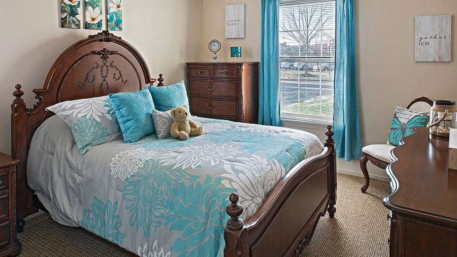 Model bedroom at American House Troy, a Senior Living Community in Troy, MI