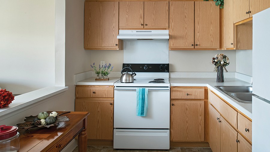 Model kitchen at American House Troy, a Senior Living Community in Troy, MI