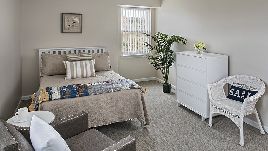 Model bedroom at American House Village of Rochester Senior Living Community in Rochester Hills, MI