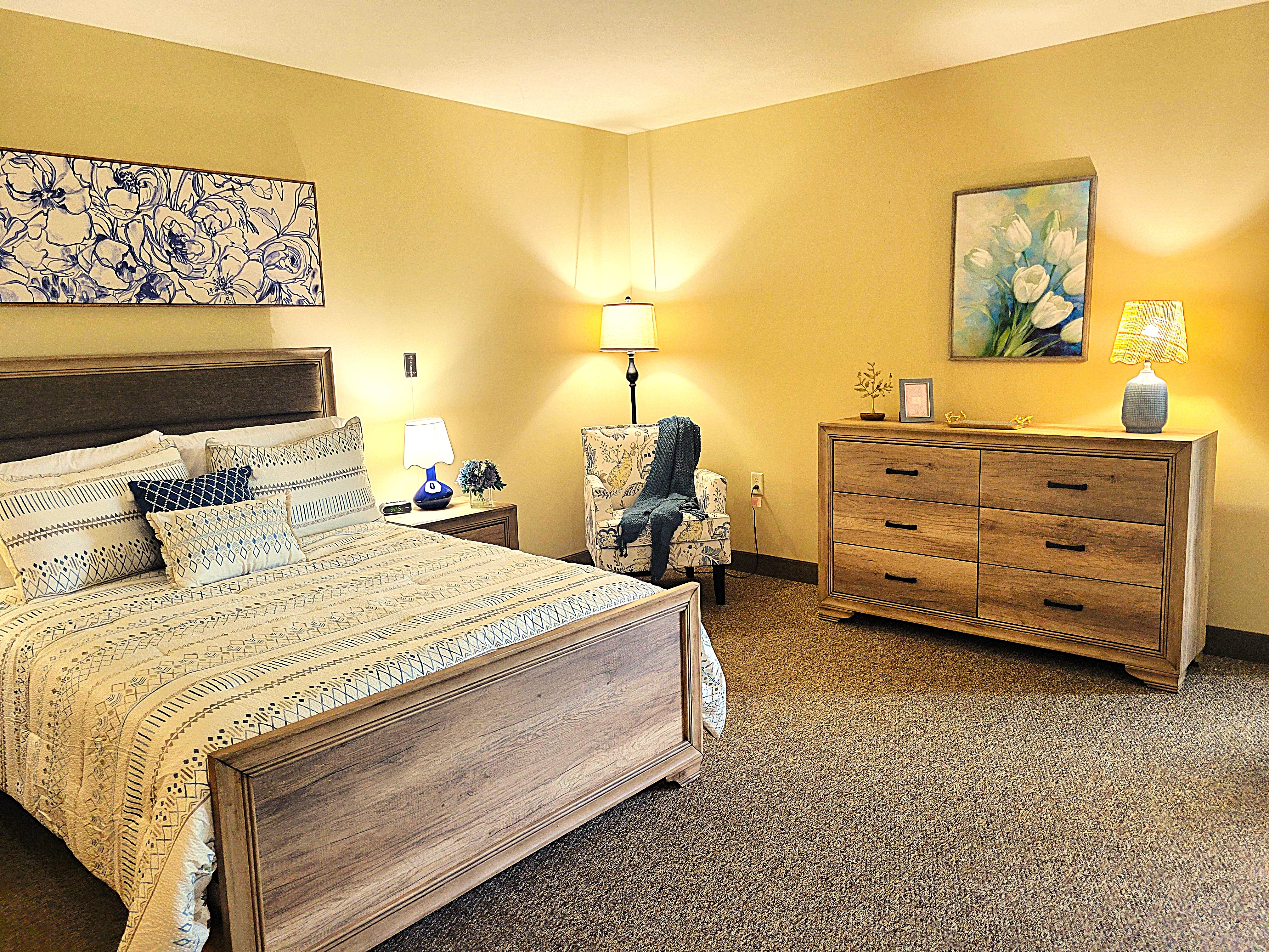 Assisted living model bedroom