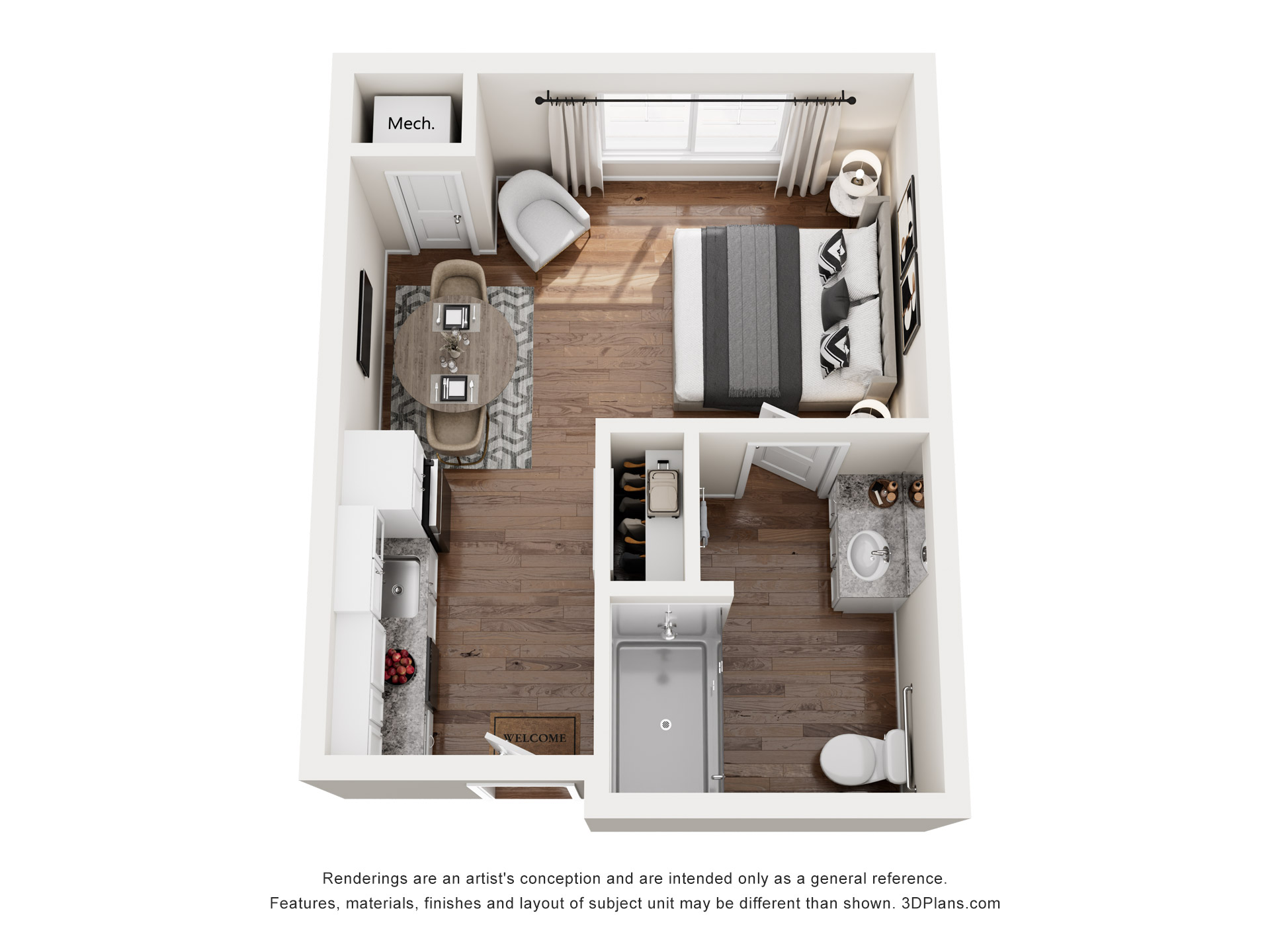 Studio Assisted Living floor plan at American House Myrtle Beach
