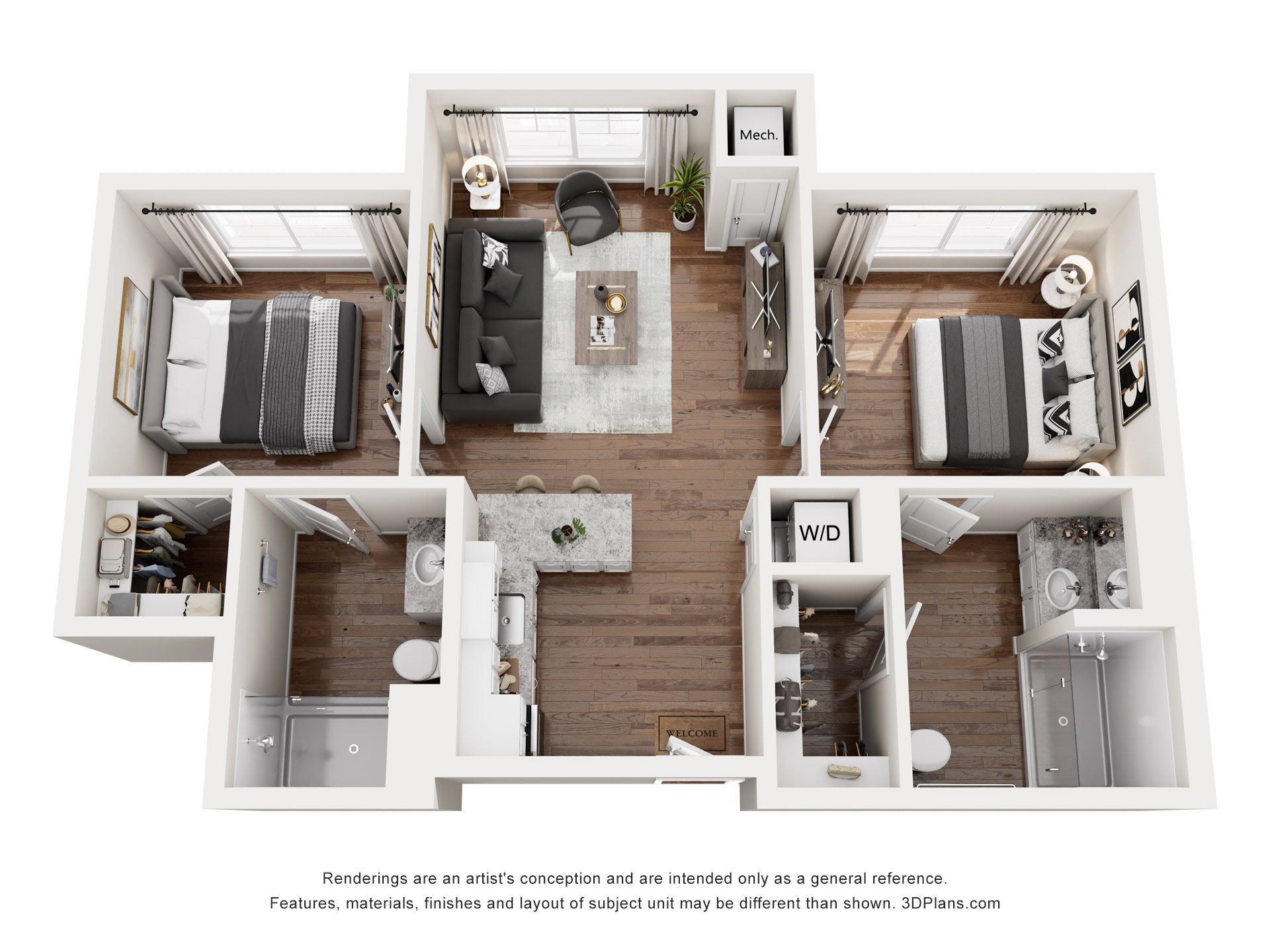 2 br 2 ba Assisted Living floor plan at American House Myrtle Beach
