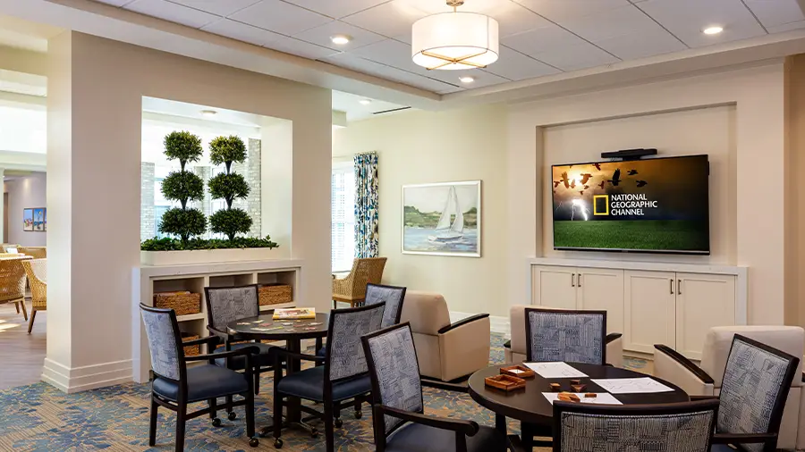 Game Room at American House Myrtle Beach Assisted Living and Memory Care Facility