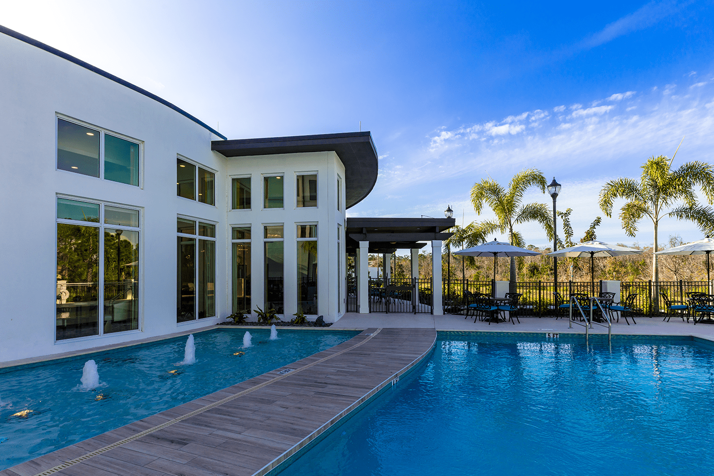 Pool at American House Naples assisted living and memory care facility